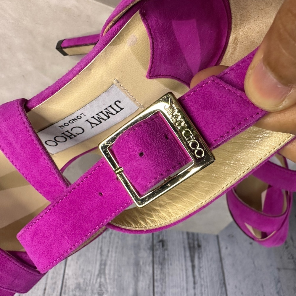 JIMMY CHOO lottie suede strap heels - Picture 6 of 16